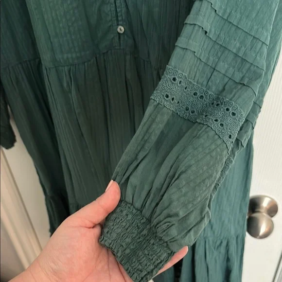 Anthropologie Green Button-Down Dress - Picture 5 of 8